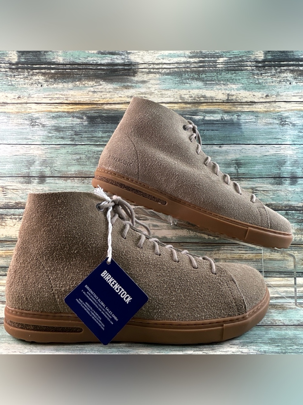 Birkenstock Bend Mid Decon Sneaker Mens 13-13.5/46 Gray/Taupe Leather Lace Up